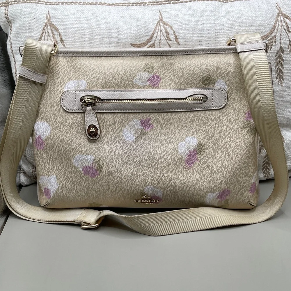 Coach Beige Floral Crossbody Bag